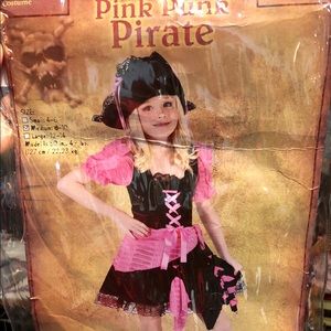 Girls Pink Punk Pirate Costume